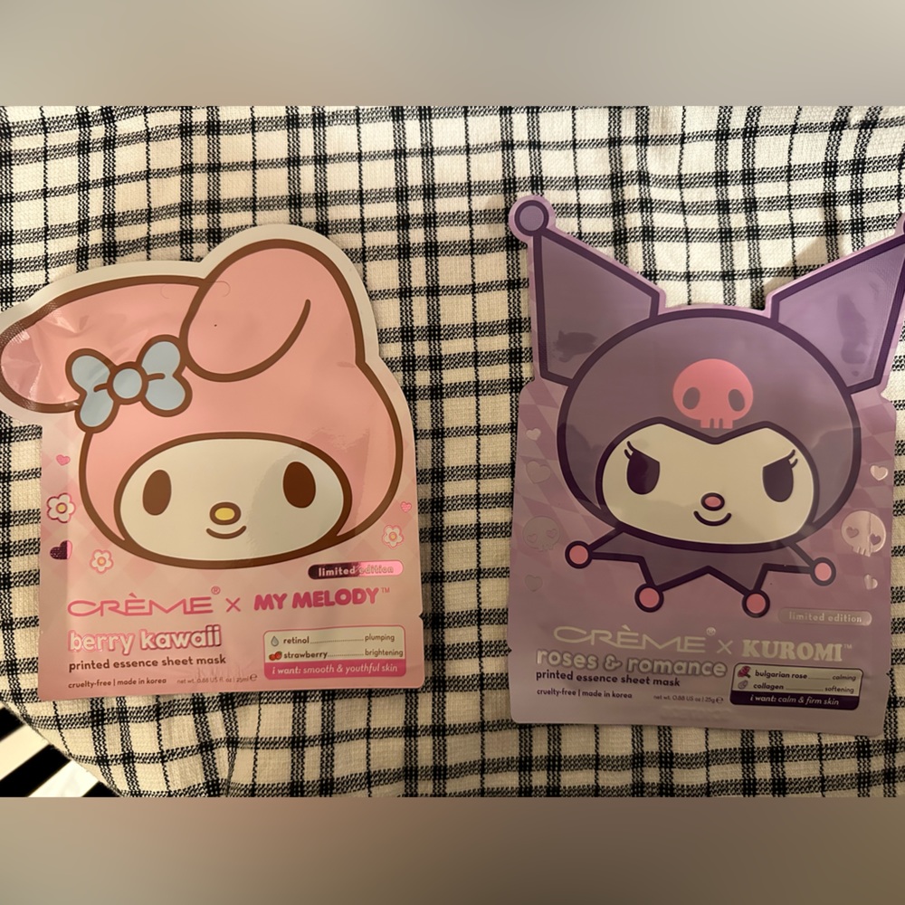 Kuromi and my Melody face masks